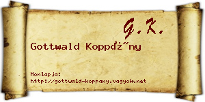Gottwald Koppány névjegykártya